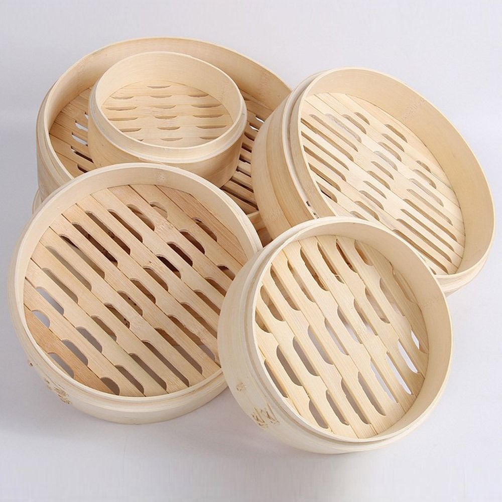 Bao Steamer Bamboo - Bamboo Steamer Basket with Lid Dumpling