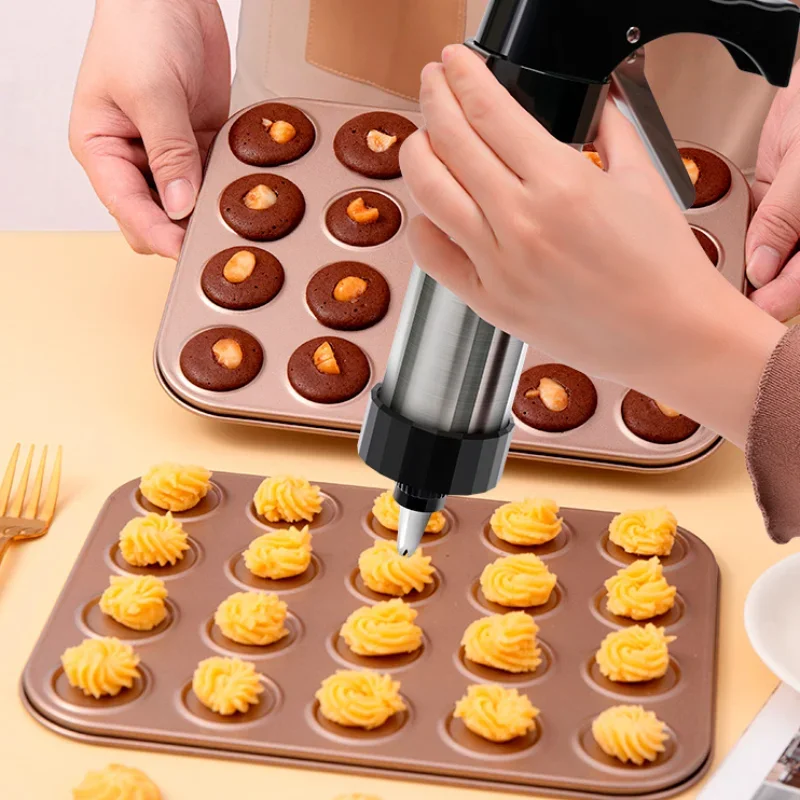 Cookie Press Gun Kit Stainless - Churros Maker Gun ulasan dan harga