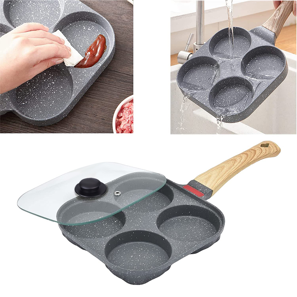 Non Stick 4-Cup Egg Frying Pan - Egg Waffle Pan ulasan dan harga