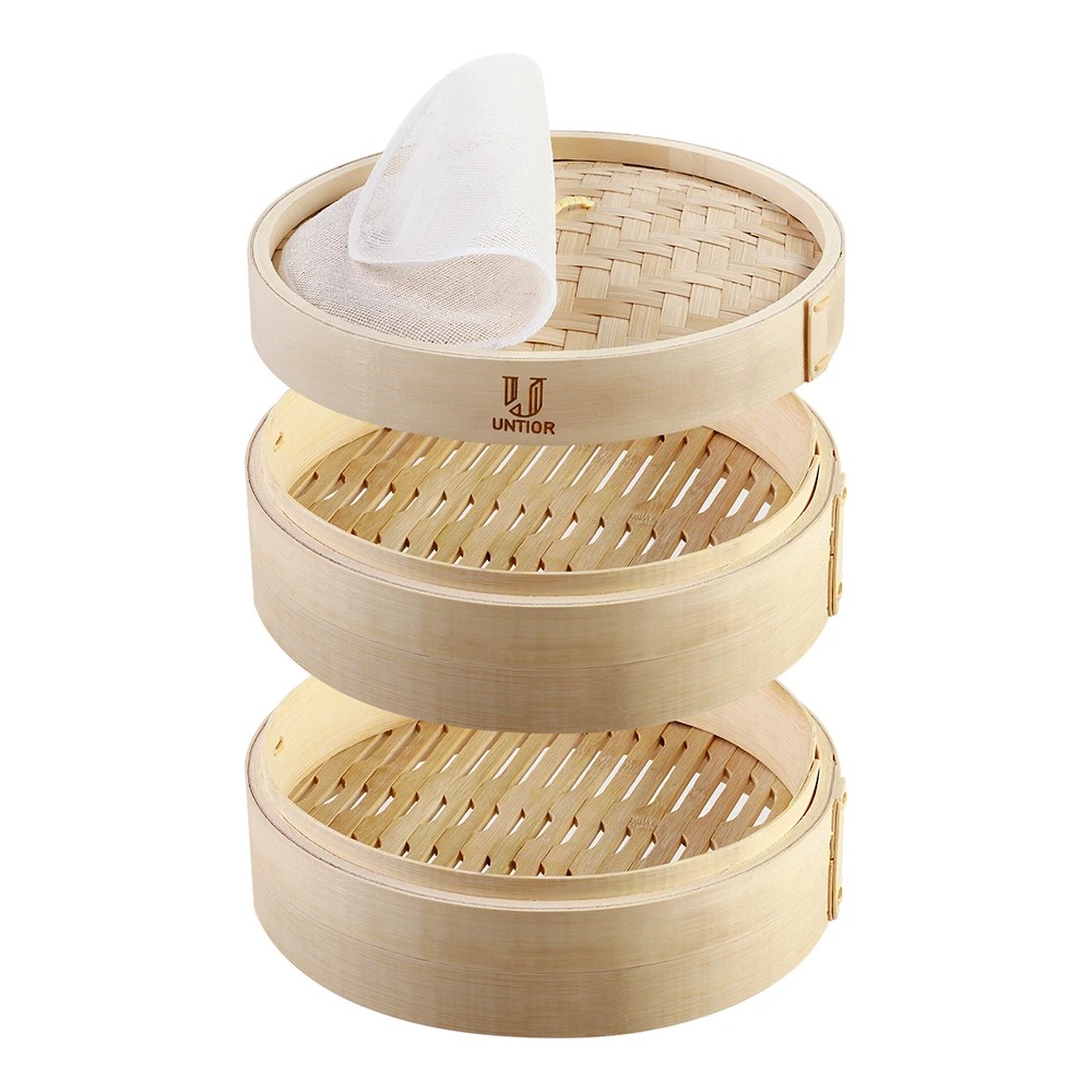 Bamboo Steamer Basket with Lid - Bao Steamer Bamboo ulasan dan harga