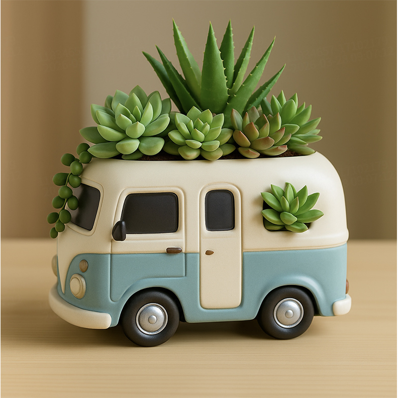 3D Vintage Bus Car Succulent P - Potsticker Mold ulasan dan harga