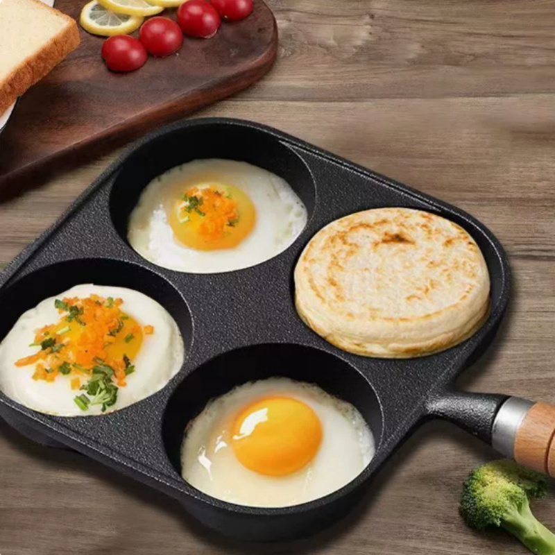 JUSTINLAU 2/4-Hole Cast Iron O - Egg Waffle Pan ulasan dan harga