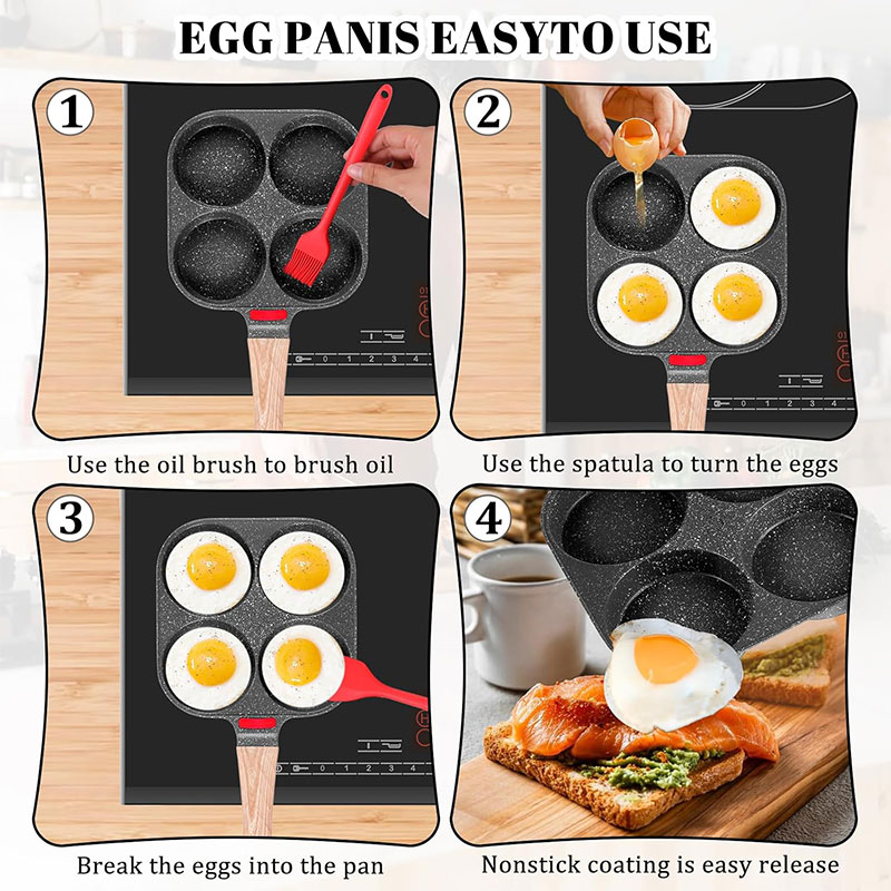Deepened Egg Frying Pan with L - Mini Pancake Griddle ulasan dan harga